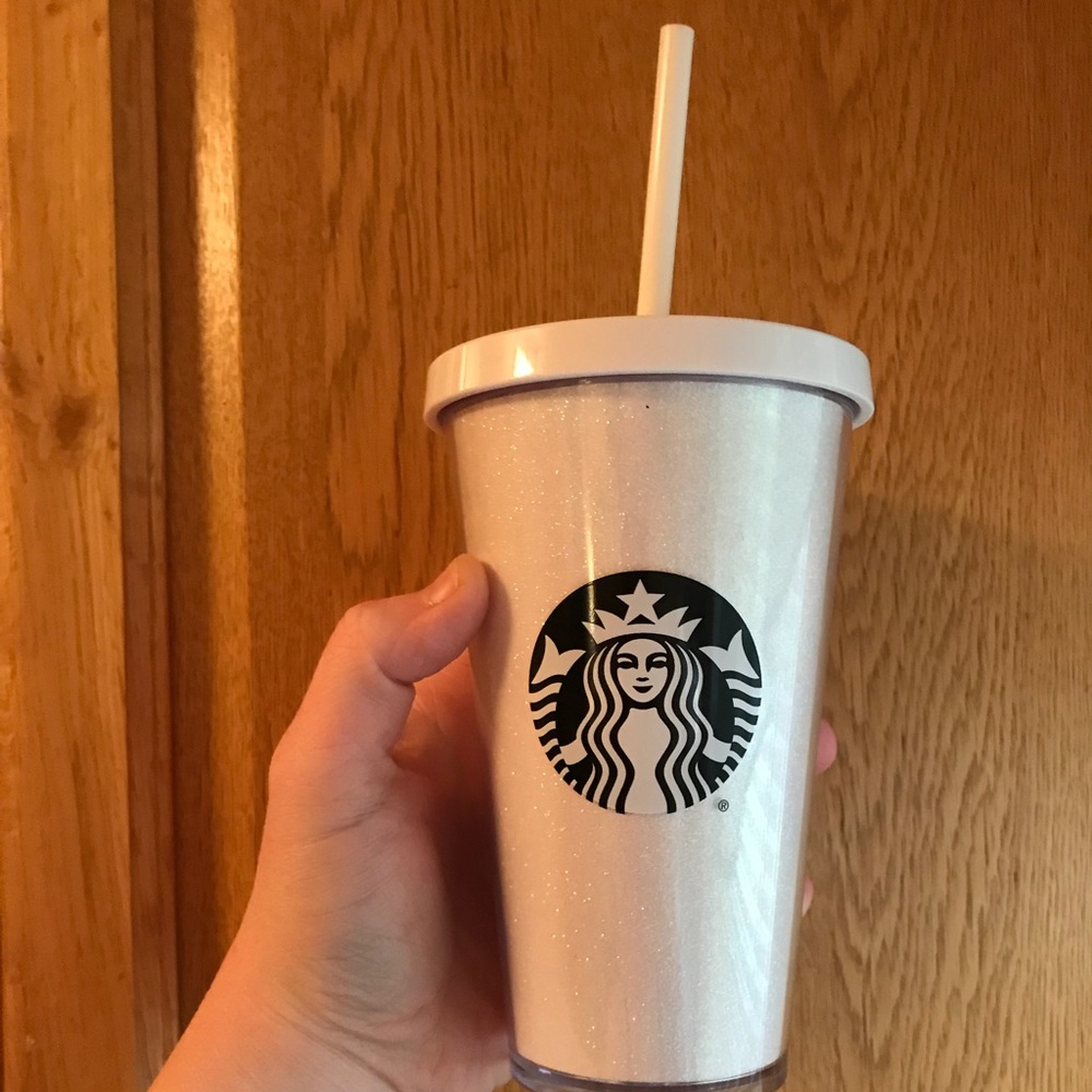 ♥️🛑SOLD♥️🛑Starbucks glitter white cup